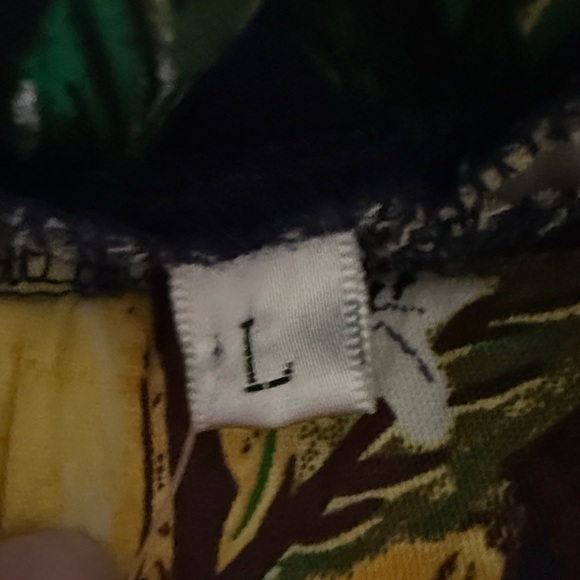 Navy Lemon Print A-Line Pleated Skirt Cotton Sz Large VTG style 50s Retro Granny - Picture 4 of 6